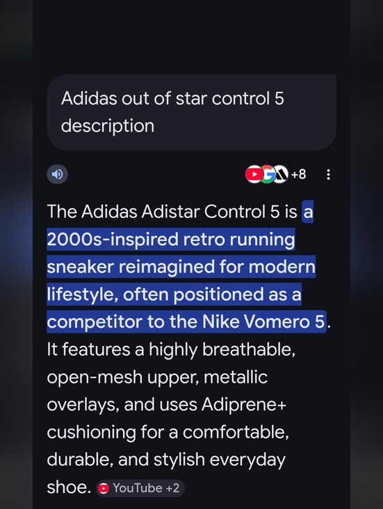 Adidas Men’s Adistar Control 5 Running Shoes - Blue/Silver main image 4